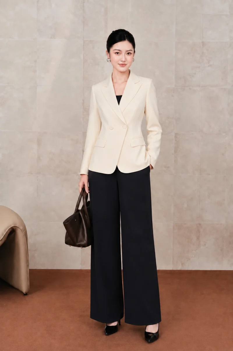 Áo vest dài cổ 2 ve