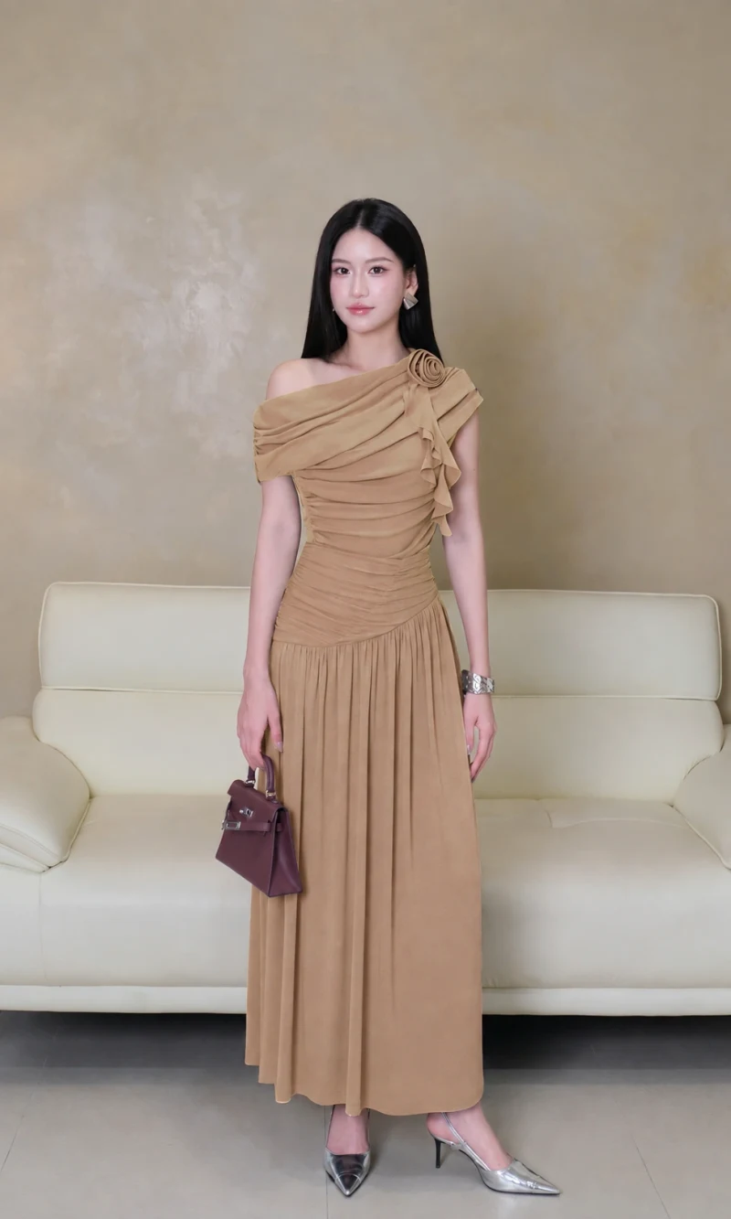 Áo thun giấy hoa vai