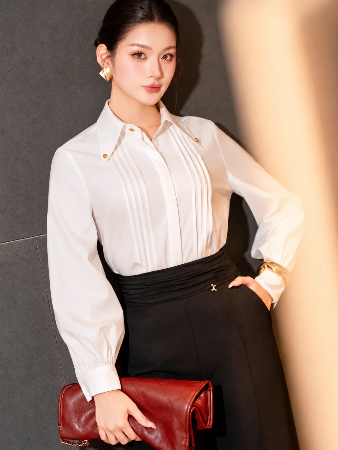 Áo sơ mi bấu ly