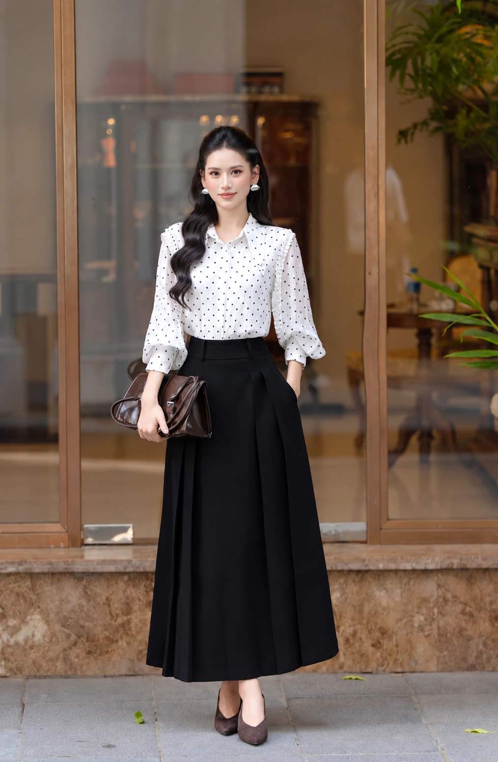 Áo sơ mi cổ đức bèo tay